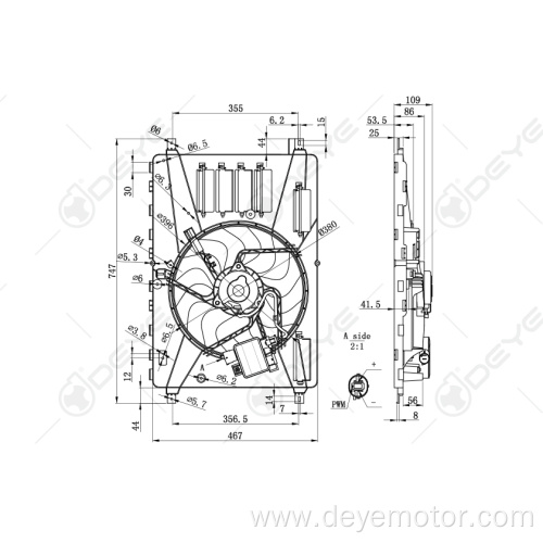 Cooling radiator fans for FORD MENDEO VOLVO XC60